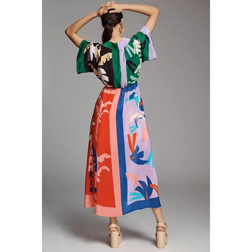 Farm Rio Women's Brasil Bahia Scarves Oversized Maxi Dress Multicolor Size S NWT - Picture 2 of 12